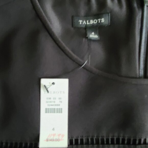 Talbots Fit & Flare LBD Dress 3/4 Sleeve Dress Sz 4 Black Zip Dressy NWT $149 - Picture 10 of 10